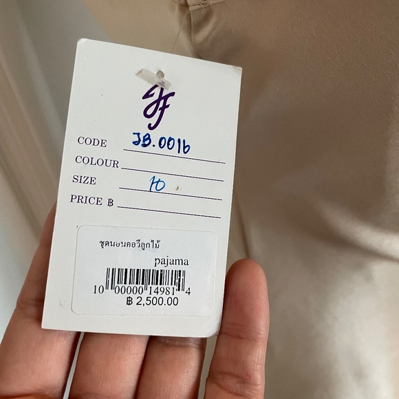 Authentic Thai Silk and Lace Slip Dress Light Pink Beige Cream - Picture 5 of 5